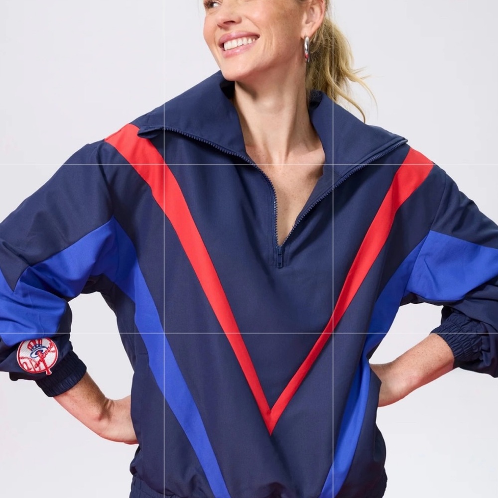 NWT [Terez] New York Yankees MLB Quarter-Zip Track Jacket Pullover Women’s M - Picture 5 of 12